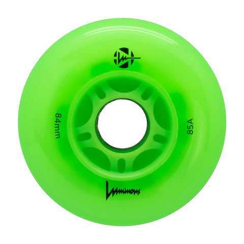 Luminous LED Inline Wheels 84mm/85a - Green Apple Glow - Sold by the Single Wheel