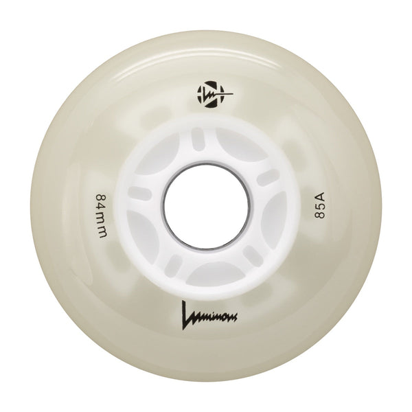 Luminous LED Inline Wheels 84mm/85a - White Glow - Sold by the Single Wheel