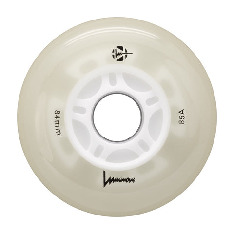 Luminous LED Inline Wheels 84mm/85a - White Glow - Sold by the Single Wheel