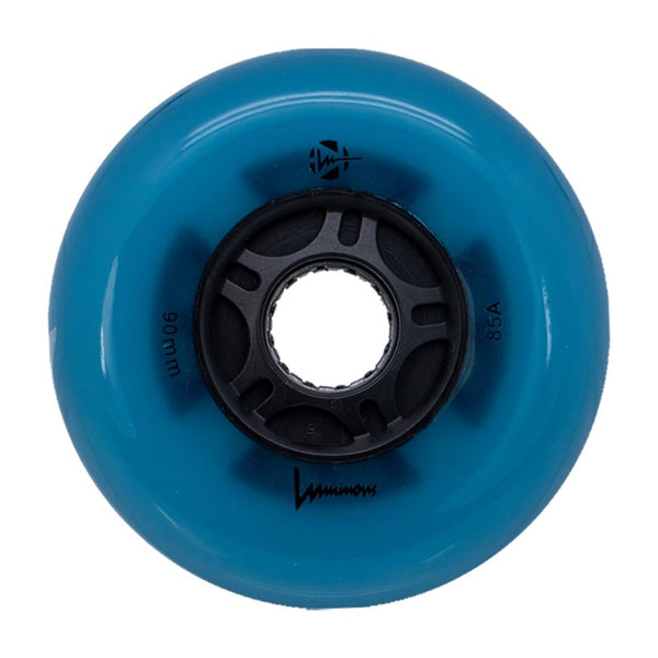 Luminous LED Inline Wheels 90mm/85a - Blue Glow - Sold by the Single Wheel