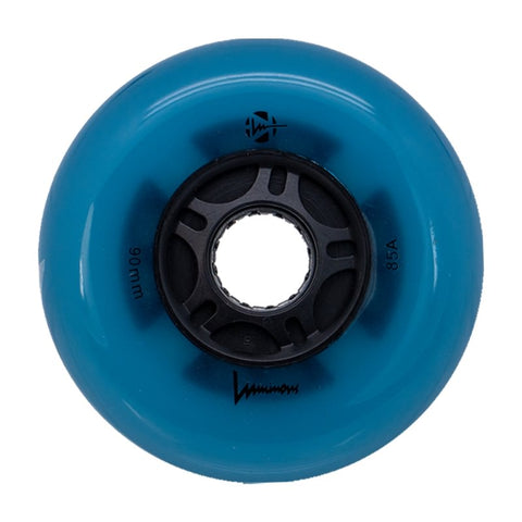 Luminous LED Inline Wheels 90mm/85a - Blue Glow - Sold by the Single Wheel