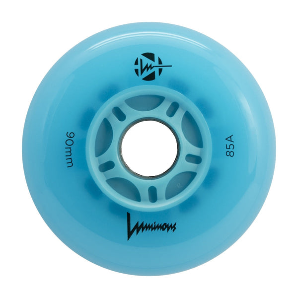 Luminous LED Inline Wheels 90mm/85a - Blue Ocean Glow -Sold by the Single Wheel