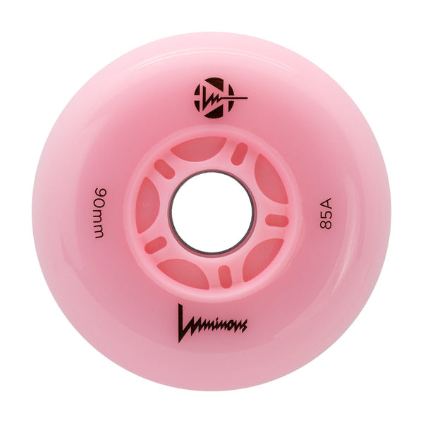 Luminous LED Inline Wheels 90mm/85a - Flamingo -Sold by the Single Wheel