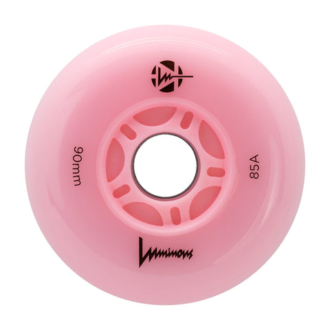 Luminous LED Inline Wheels 90mm/85a - Flamingo -Sold by the Single Wheel
