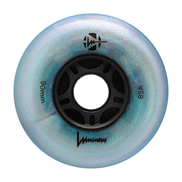 Luminous LED Inline Wheels 90mm/85a - Black Pearl - Sold by the Single Wheel