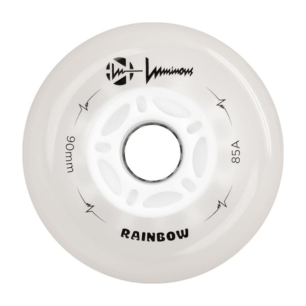 Luminous LED Inline Wheels 90mm/85a - Rainbow - Sold by the Single Wheel