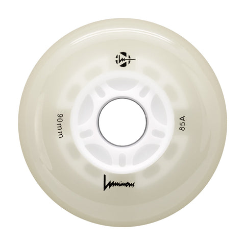 Luminous LED Inline Wheels 90mm/85a - White Glow - Sold by the Single Wheel