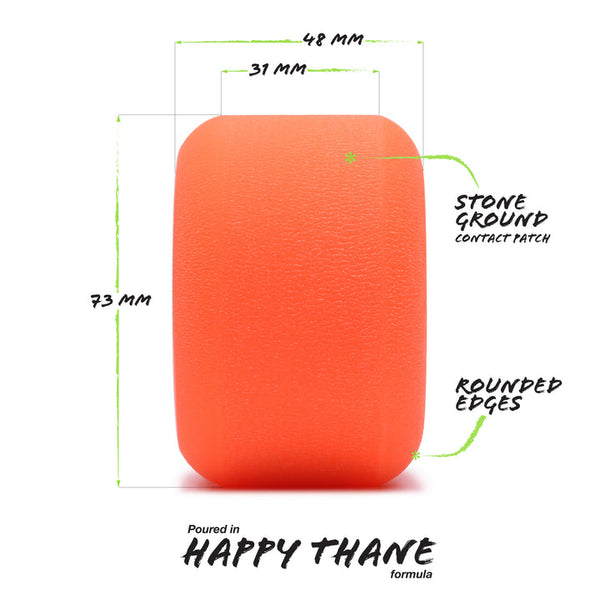 Orangatang Beefcake, 73mm - Freeride/Race Wheels - Set of 4