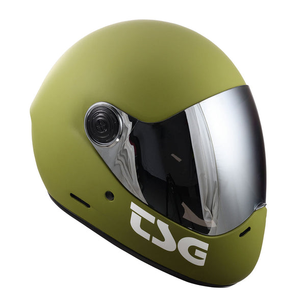 TSG PASS PRO LONGBOARD HELMET (MATTE Olive) - Full Face Helmet + Bonus Visor - Sale