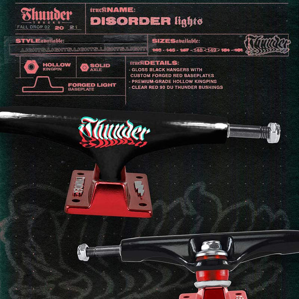 Thunder Disorder Lights 148 Black/Red Trucks - Set of 2