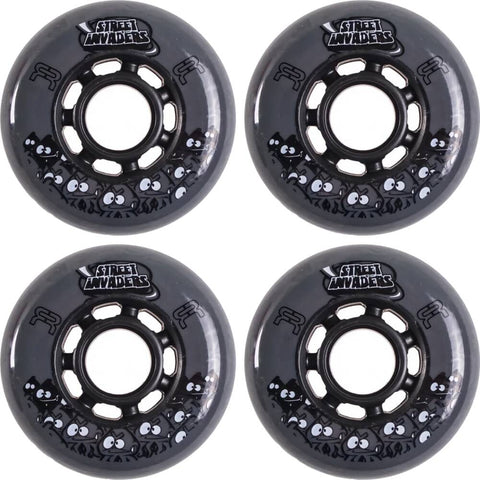 FR Street Invaders 76mm Wheels Round Profile 4-Pack - Grey