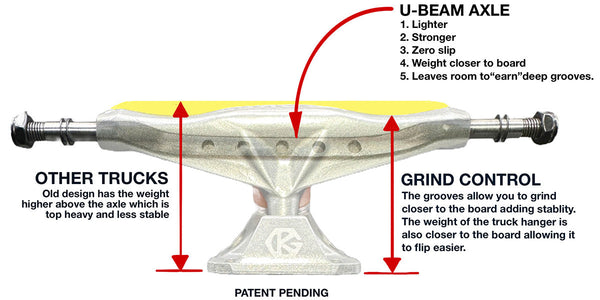 Grind King Locker Trucks Raw Silver - 8.75 (set of 2)