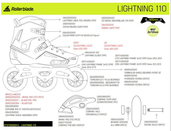Rollerblade LIGHTNING 110 Complete Skates - 2024