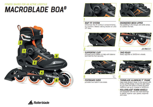 Rollerblade MACROBLADE 90 BOA - BLACK/ORANGE