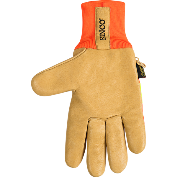 Kinco Lined Hi-Vis Orange Grain Pigskin Palm with Impact Protection & Knit Wrist - Sale