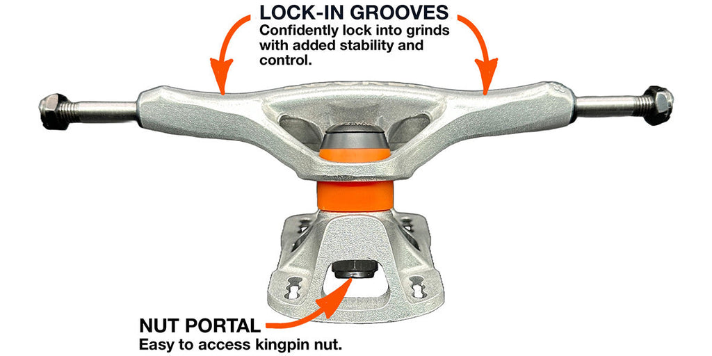 Grind King Locker Trucks Raw Silver - 8.75 (set of 2) | THURO