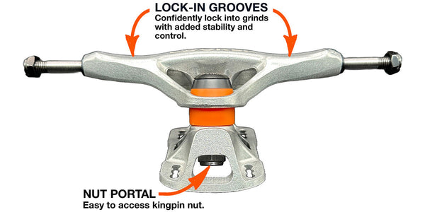 Grind King Locker Trucks Raw Silver - 8.75 (set of 2)