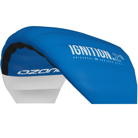 Ozone IGNITION V3 Trainer Kite Package with 3-Line safety 2.5 sq m - Marine Blue White