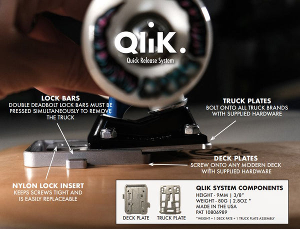 Qwiktruks - Skate Truck Quick Release System - Qwik Pack B