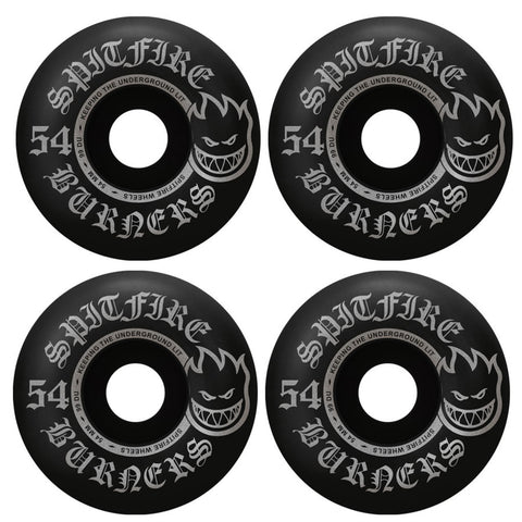 SPITFIRE BURNERS 54MM 99A BLACK WHEELS - Set of 4