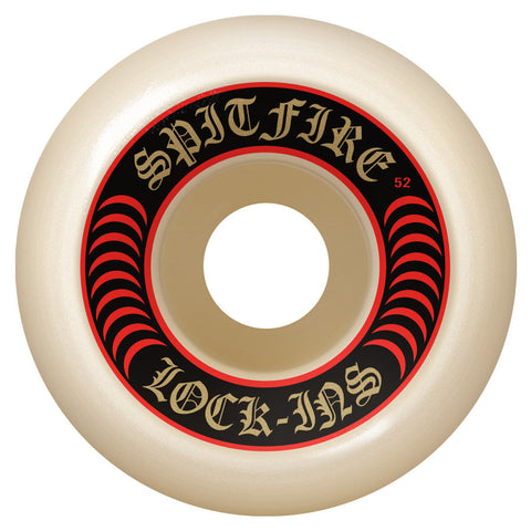 Spitfire FORMULA FOUR LOCK-INS SKATEBOARD WHEELS F4 101a - White Red - 52mm - Set of 4