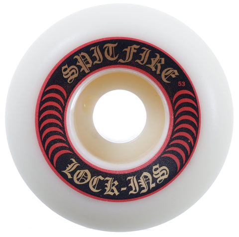 Spitfire FORMULA FOUR LOCK-INS SKATEBOARD WHEELS F4 101a - White Red - 53mm - Set of 4