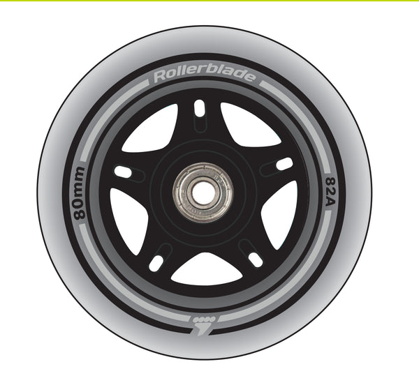 Rollerblade Wheels 80mm/84A XT -  Wheel and SG7 Bearing Kit - 8 Pack - Sale