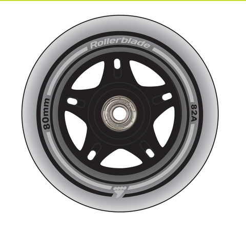 Rollerblade Wheels 80mm/84A XT -  Wheel and SG7 Bearing Kit - 8 Pack - Sale