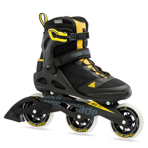 Rollerblade Macroblade 100 3WD Men's Inline Skates 2021 - Black/Saffron Yellow - Super Sale