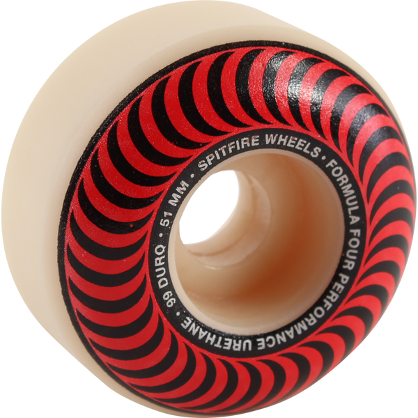 Spitfire F4 Formula 4 99a OG Classic Swirl 51MM Skateboard Wheels - White w/ Red
