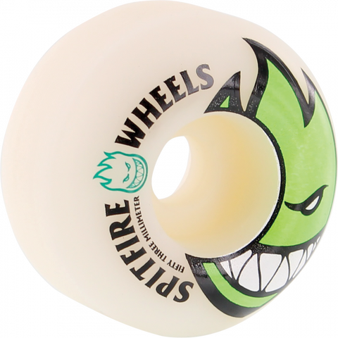 Spitfire BIGHEAD 53mm WHT W/GREEN Skateboard Wheels