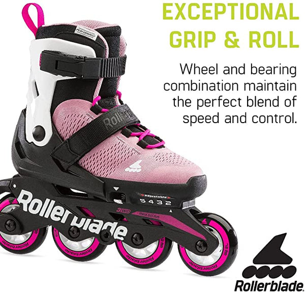 Rollerblade Microblade Adjustable Inline Skates - Kids' Pink White - MICROBLADEJR JR PKWH - Sale