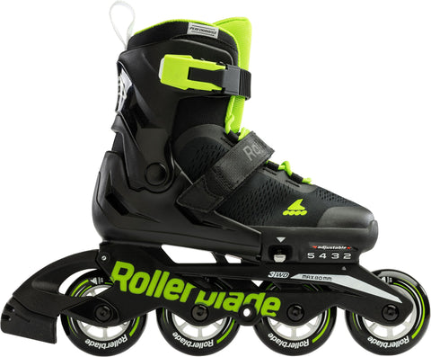 Rollerblade Microblade Adjustable Inline Skates - Kids' Black Green - MICROBLADEJR JR BKGN