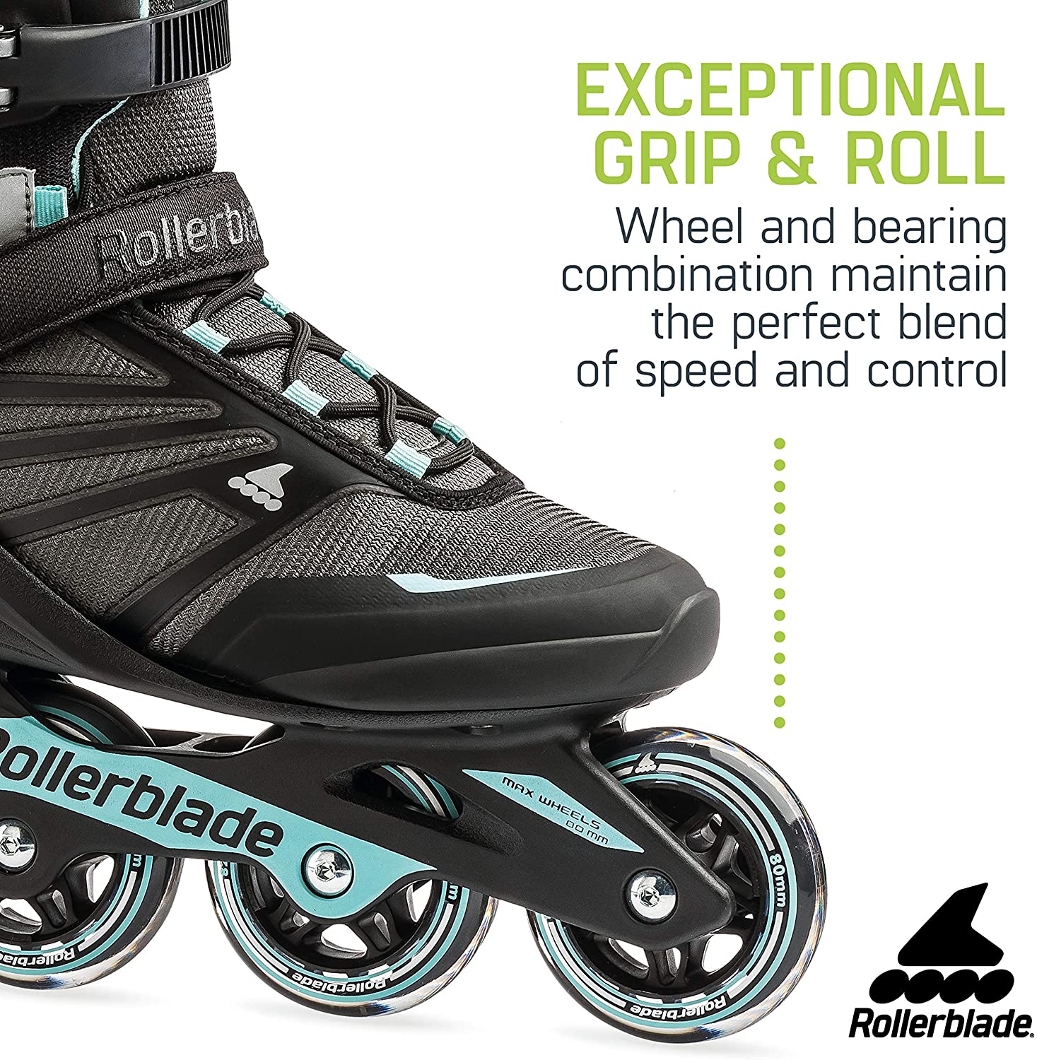 Rollerblade Zetrablade Women's Black and Light Blue - Super Sale