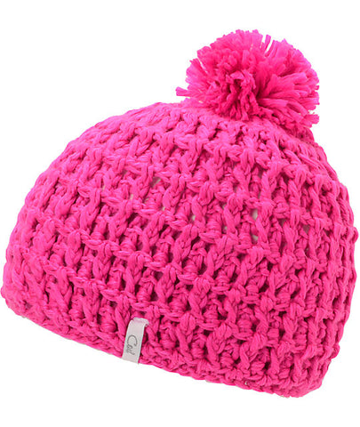 Coal Waffle Pink Pom Beanie