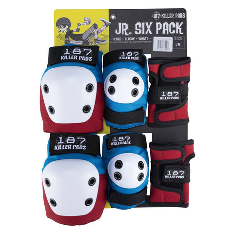 187 Killer Junior Six Pack Pad Set- Red/White/Blue