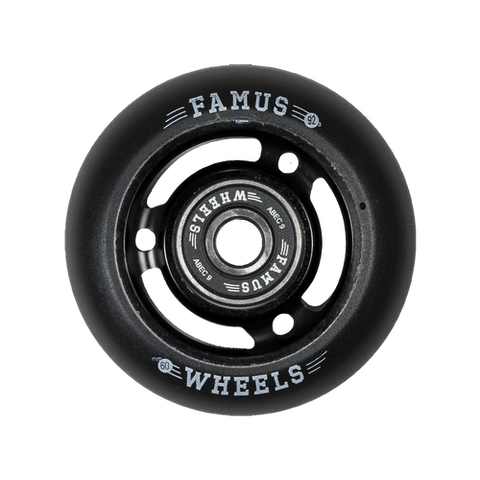 Famus Aggressive Inline Metal Core Wheels - 60MM/92A - Black/Black - Set of 4 - Sale