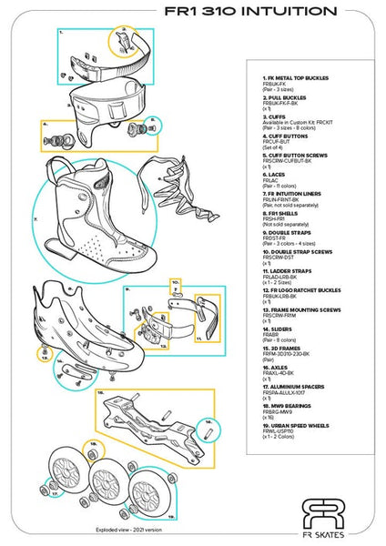 FR - FR1 310 INTUITION Complete Skates - BLACK - 2020 - Crazy Clearance