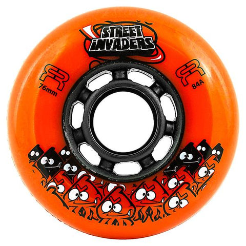 FR Street Invaders 76mm Wheels Round Profile 4-Pack - Orange