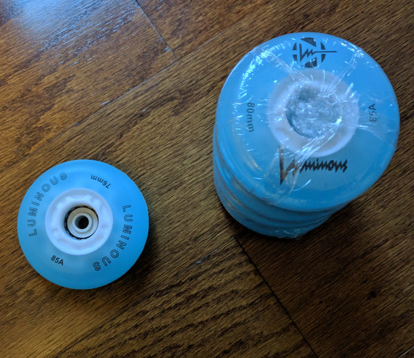 Luminous LED Inline Skate Wheels Multiple Colors 80mm 4-Pack - Sale