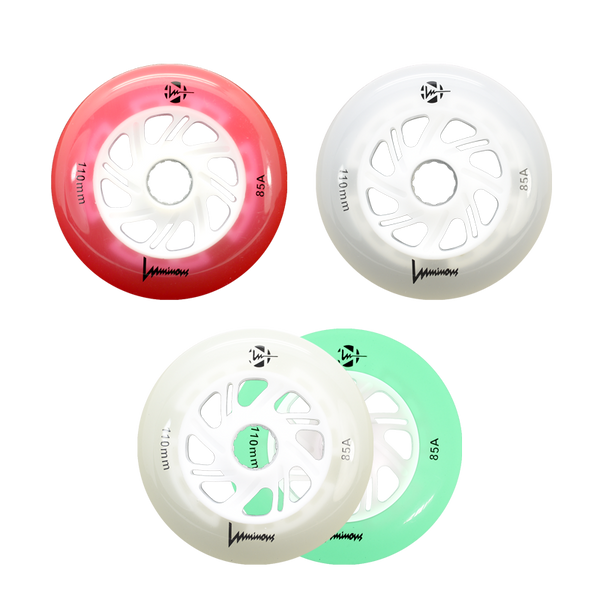 Luminous LED Inline Skate Wheels Multiple Colors 80mm 4-Pack - Sale