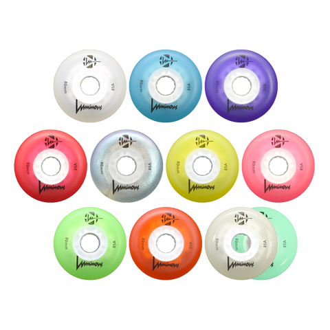 Luminous LED Inline Skate Wheels Multiple Colors 76mm 4-Pack - Sale