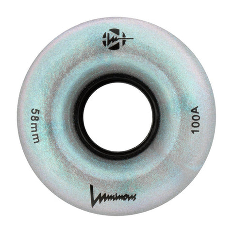 LUMINOUS LED QUAD Skate Wheels 58mm 100a - Black Pearl - Set of 4