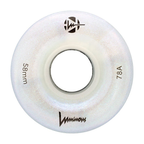 LUMINOUS LED QUAD Skate Wheels 58mm 78a - White Pearl - Set of 4