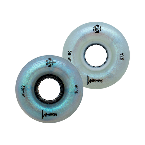 LUMINOUS Rollerskate LED QUAD Skate Wheels 58mm 97A or 100A (Set of 4) - Sale