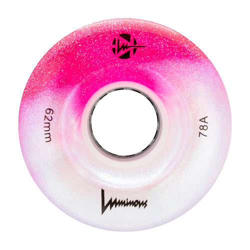 LUMINOUS LED QUAD Skate Wheels 62mm 78a - Cotton Candy - Set of 4
