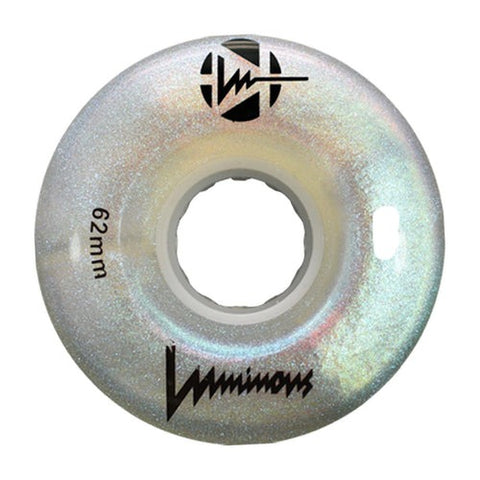 LUMINOUS LED QUAD Skate Wheels 62mm 97a - White Pearl - Set of 4