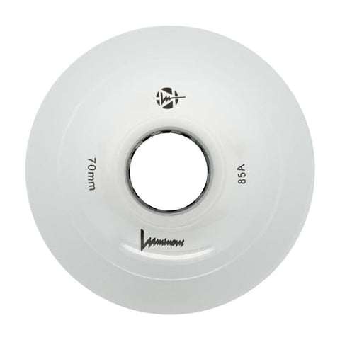Luminous LONGBOARD Skateboard Wheels 70m 85a - White - Set of 4