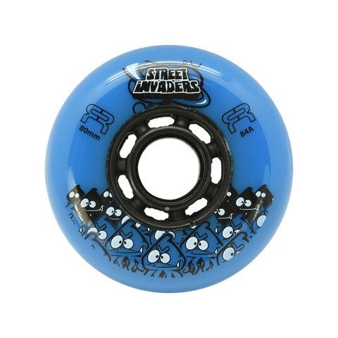 FR Street Invaders 72mm Wheels Round Profile 4-Pack - Blue