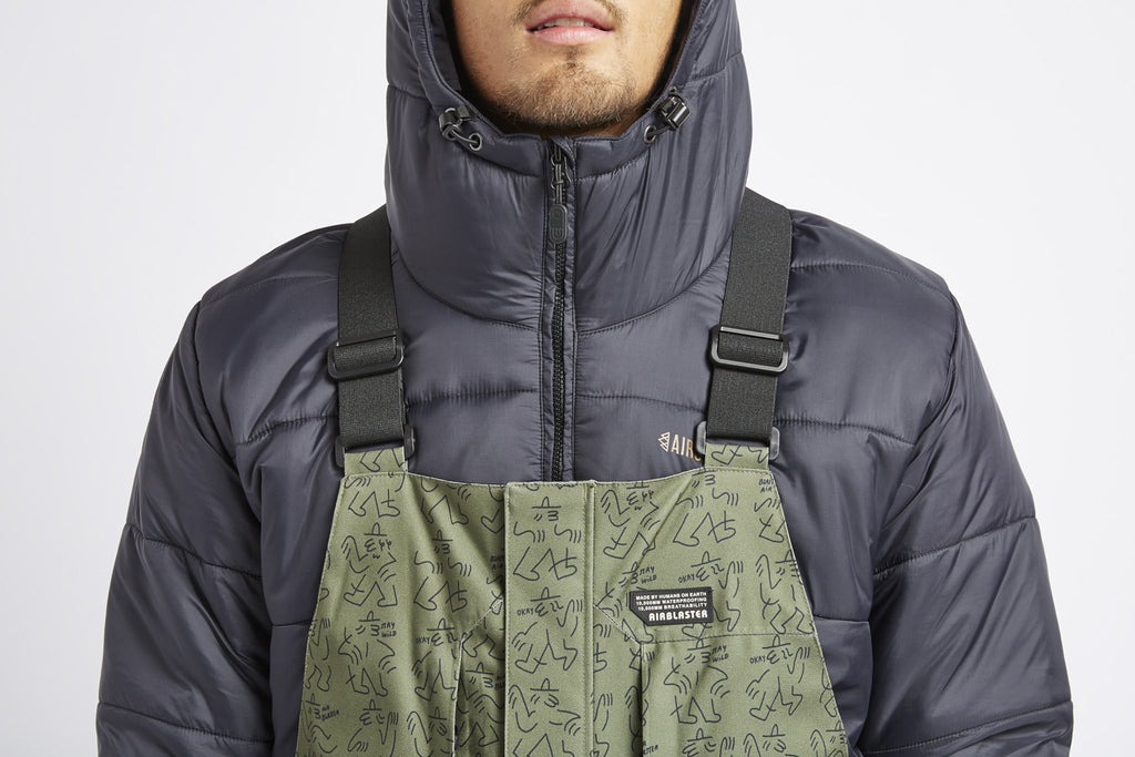 Airblaster Stretch Krill Bib - LB Lizard - Size S Only Sale | THURO